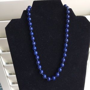 Genuine Lapis Bead Necklace